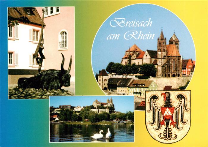 Breisach Rhein Brunnen St Stephansmuenster Rheinpartie