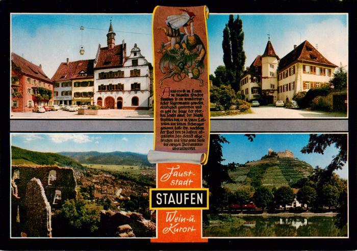 Staufen  Breisgau Rathaus Gasthaus Burgblick Panorama