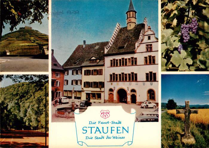 Staufen  Breisgau Burgberg Rathaus Reben Kreuz