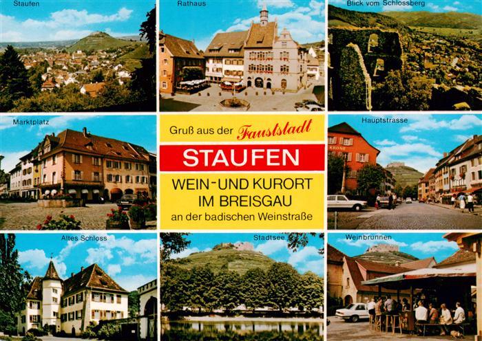 Staufen  Breisgau Panorama Rathaus Blick vom Schlossberg Marktplatz Hauptstrasse