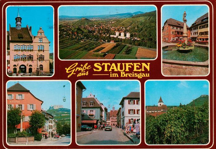Staufen  Breisgau Rathaus Fliegeraufnahme Brunnen Hauptstrasse Kirche