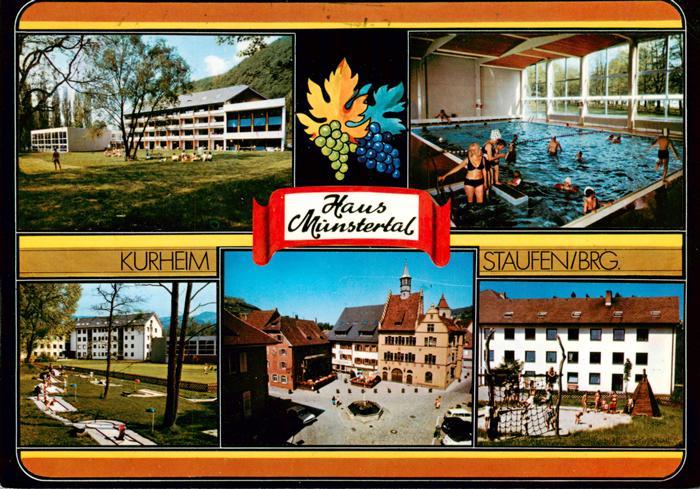 Staufen  Breisgau Haus Muenstertal Kurheim Hallenbad Minigolf Rathaus Spielplatz