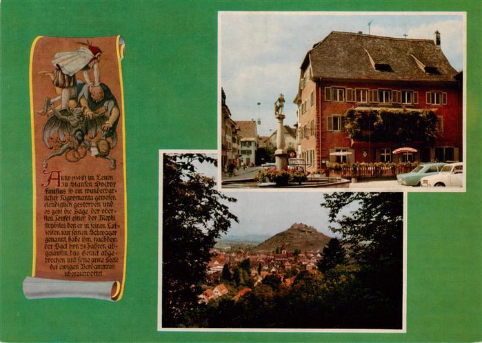 Staufen  Breisgau Gasthaus Loewen Staufenstube Burgblick