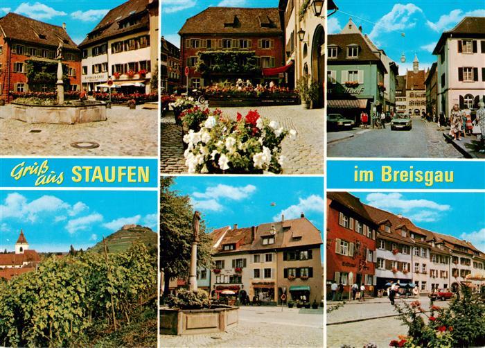 Staufen  Breisgau Marktplatz Gasthaus Loewen Hauptstrasse Panorama Brunnen Gasth