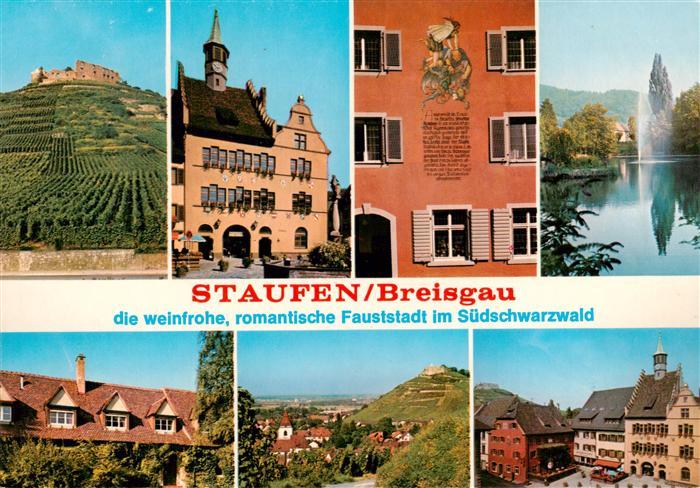 Staufen  Breisgau Burgruine Rathaus Gasthaus Loewen Stadtsee Panorama Marktplatz