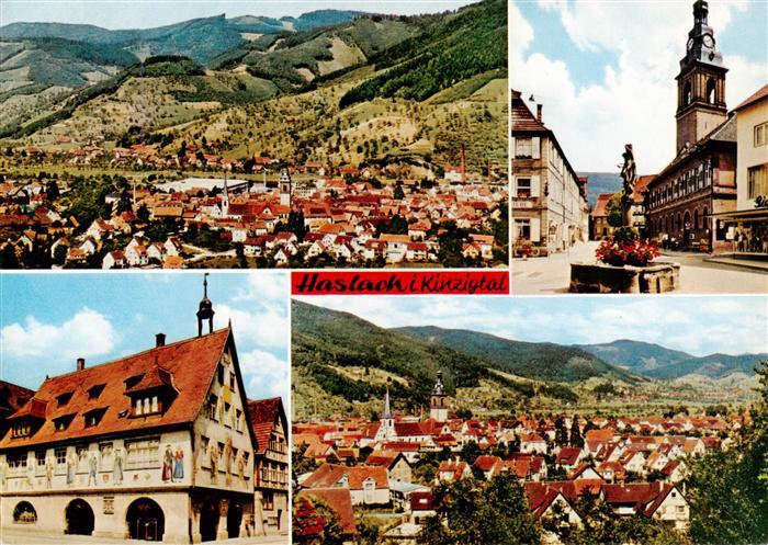 Haslach Kinzigtal Panorama Rathaus Brunnen Ortsansicht