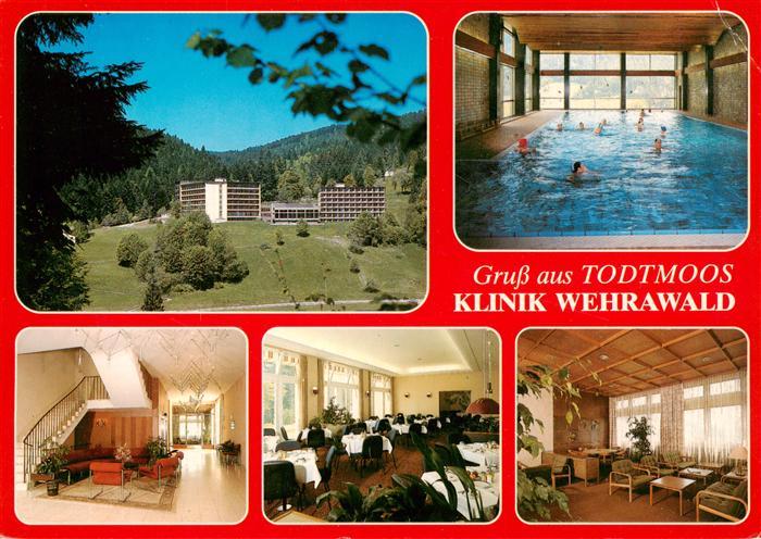 Todtmoos Schwarzwald BW Klinik Wehrawald der BfA Hallenbad Flur Gastraeume