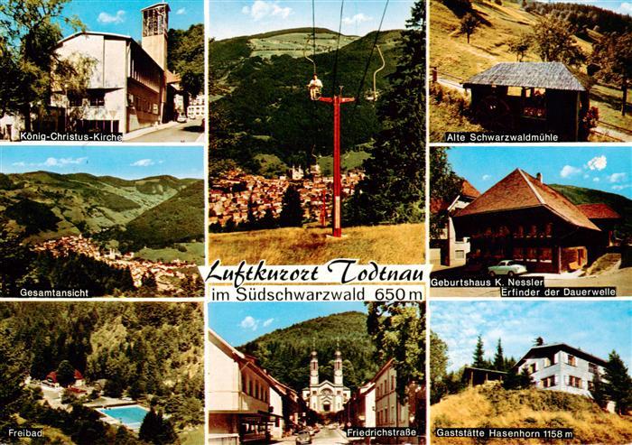 Todtnau Schwarzwald BW Koenig Christus Kirche Panorama Freibad Skilift Friedric