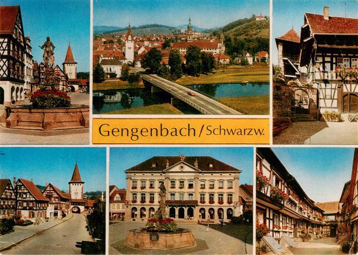 Gengenbach Marktbrunnen Obertor Rathaus Engelgasse Schwedenturm und Gerberhaus a