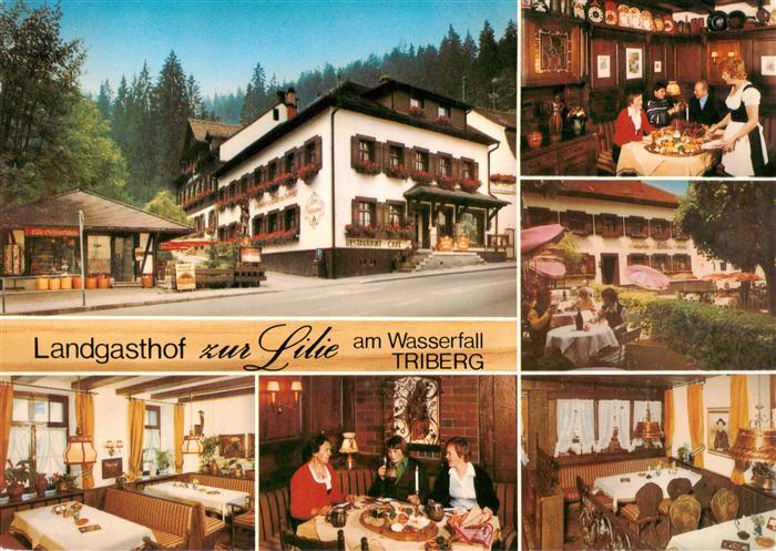 Triberg Landgasthof zur Lilie am Wasserfall Gastraeume Terrasse