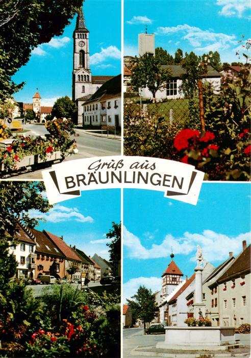 Braeunlingen Kirchen Ortspartie Brunnen