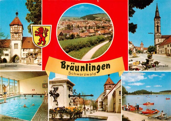 Braeunlingen Stadttor Panorama Hallenba Kirchstrasse Hauptstrasse Kirche Kirnber