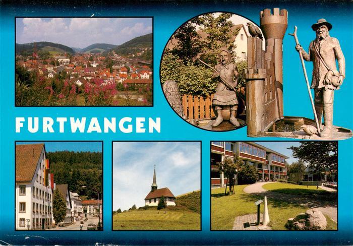 Furtwangen Panorama Brunnen Ortspartie Kapelle Kurhaus