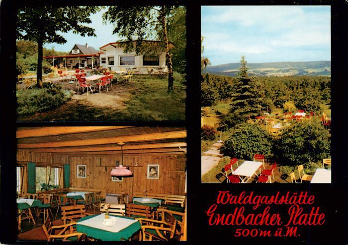 Bad Endbach Waldgaststaette Endbacher Platte Gaststube Terrasse