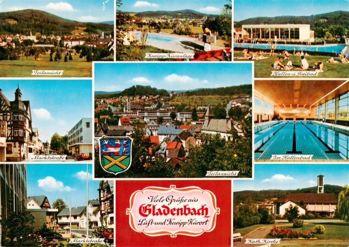 Gladenbach Hessen Teilansicht Kneipp Kuranlage Hallen und Freibad Marktstrasse P