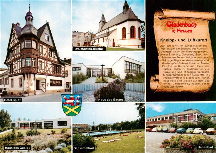 Gladenbach Hessen Hotel Spiess Ev Martinskirche Haus des Gastes Schwimmbad Halle