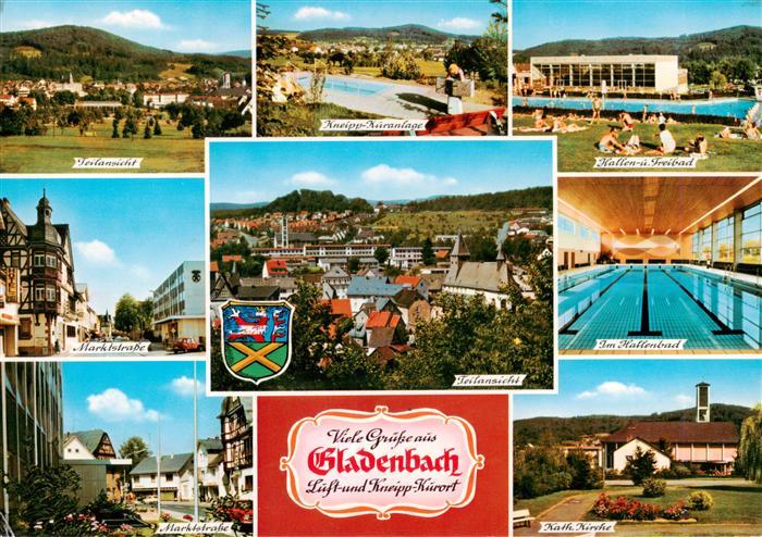Gladenbach Hessen Teilansicht Kneipp Kuranlage Hallen und Freibad Marktstrasse P