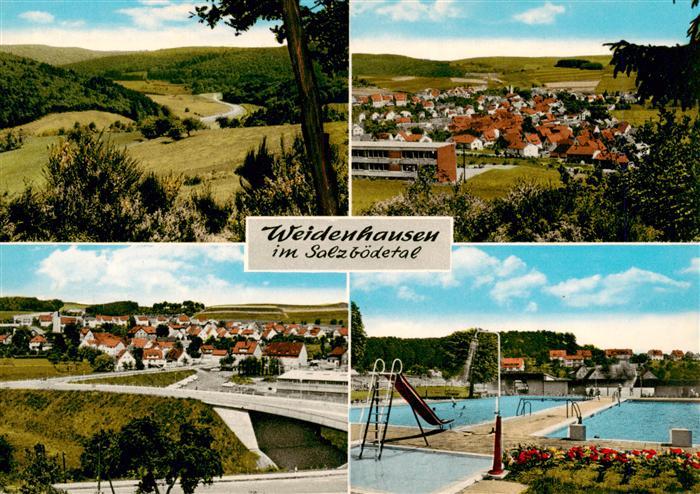 Weidenhausen Gladenbach Salzboedetal Panorama Teilansichten Schwimmbad