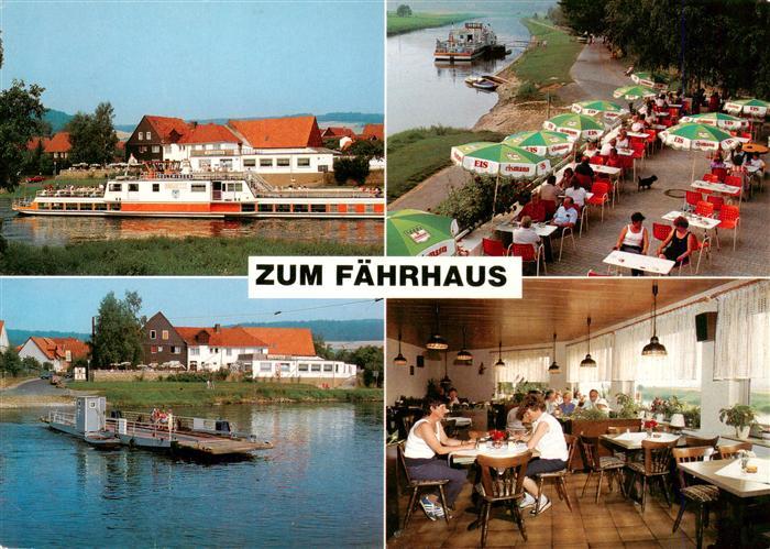 Oedelsheim Oberweser Cafe Restaurant Zum Faehrhaus Faehre Terrasse Gastraum