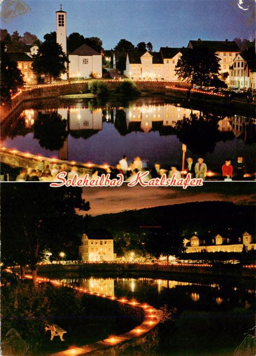 Bad Karlshafen Soleheilbad Nachtaufnahmen Illumination am Hafen