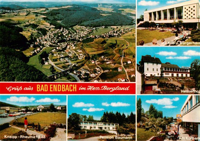 Bad Endbach Fliegeraufnahme Kneipp Rheuma Bad Pension Baumann Kur und Buergerhau