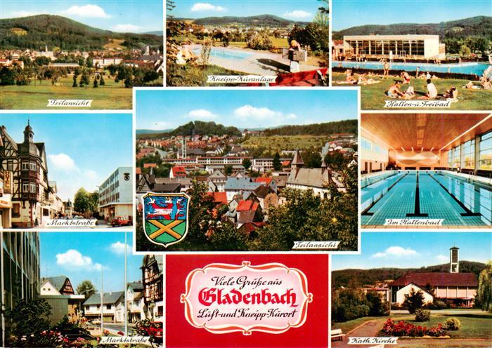 Gladenbach Hessen Teilansicht Kneipp Kuranlage Hallen und Freibad Marktstrasse P