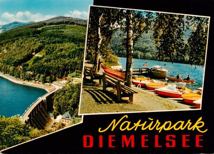 Diemelsee Panorama Naturpark Diemelsee Bootsanleger Sperrmauer