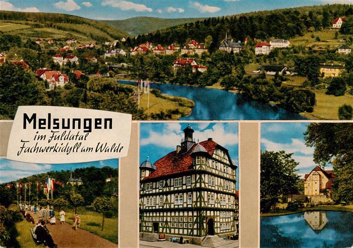 Melsungen Fulda Panorama Luftkurort Park Fachwerkhaus Teich