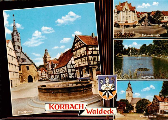 Korbach Stechbahn Altstadt Brunnen Fachwerkhaus Bahnhofstrasse Stadtpark Kilians