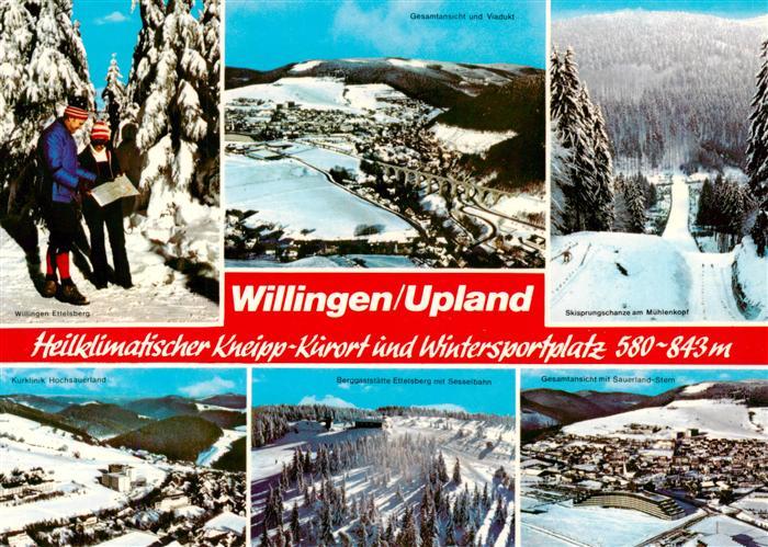 Willingen Sauerland Winterpanorama Kurort Viadukt Skisprungschanze Luftaufnahmen