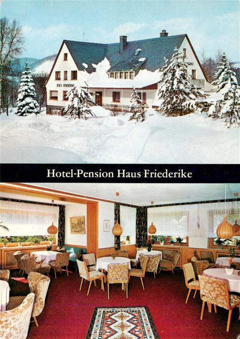 Stryck Hotel Pension Haus Friederike Gastraum Winterlandschaft