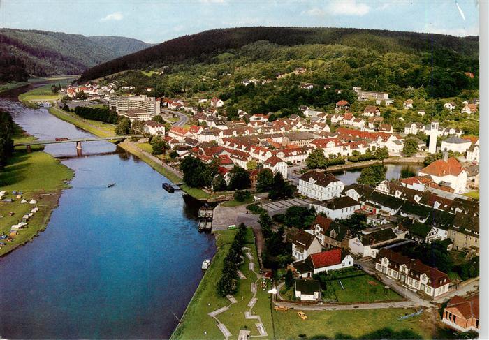 Bad Karlshafen Fliegeraufnahme mit Restaurant Cafe Auberge des Cevennes Hugenott