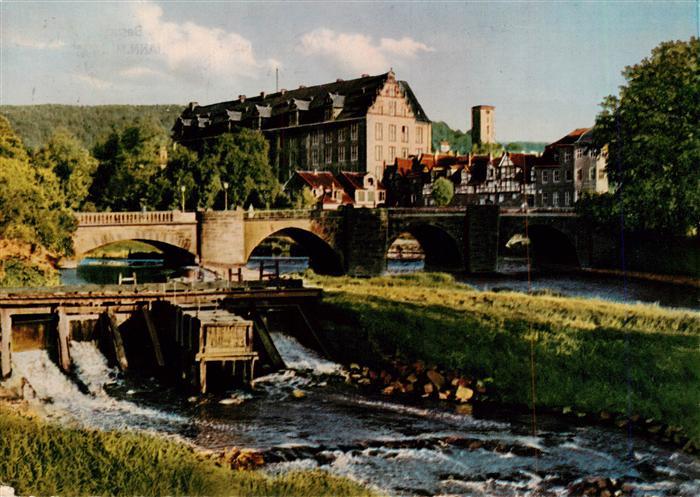 Hann. Muenden Alte Werrabruecke und Wolfenschloss