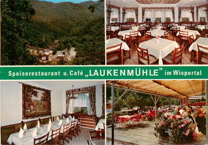 Lorch Rheingau Restaurant Cafe Laukenmuehle im Wispertal Gastraeume Terrasse