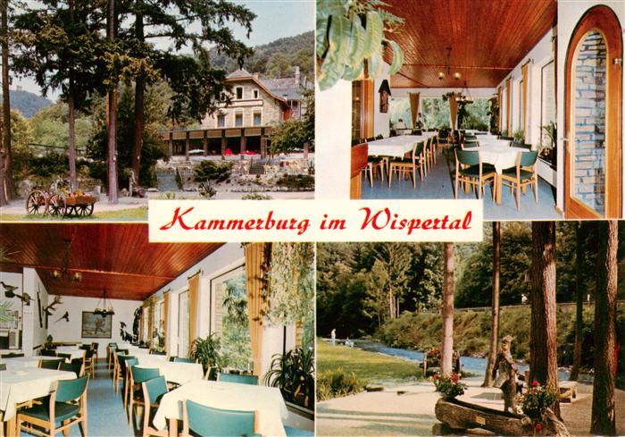 Lorch Rheingau Gasthaus Kammerburg im Wispertal Gastraeume Park
