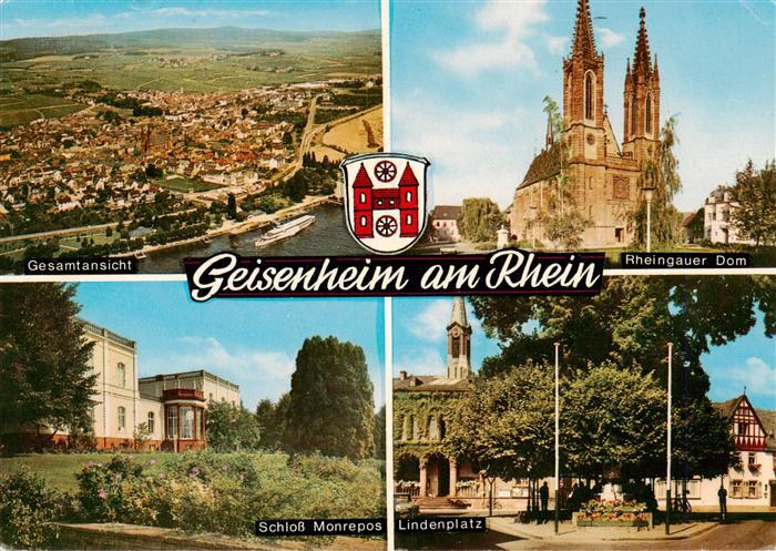 Geisenheim Rheingau Fliegeraufnahme Rheingauer Dom Schloss Monrepos Lindenplatz