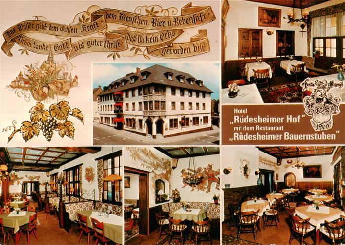 Ruedesheim am Rhein Hotel Ruedesheimer Hof mit Restaurant Ruedesheimer Bauernstu