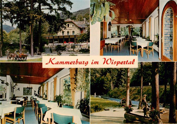 Lorch Rheingau Waldhotel Cafe Restaurant Kammerburg im Wispertal Gastraeume Park