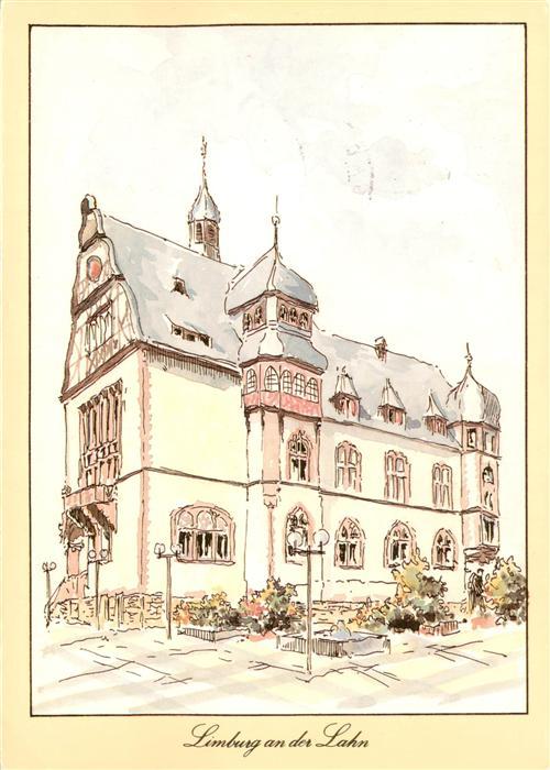 Limburg  Lahn Rathaus Zeichnung