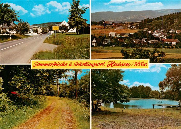 Hausen Westerwald Hauptstrasse Panorama Waldweg Teich