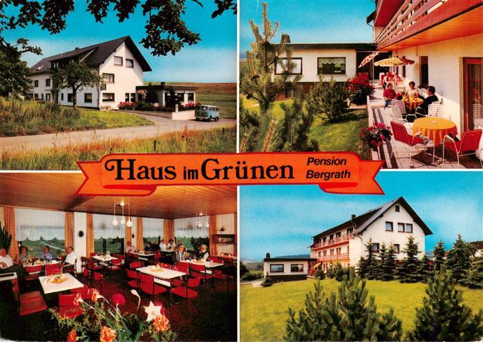 Waldbrunn Westerwald Haus im Gruenen Pension Bergrath Terrasse Gastraum