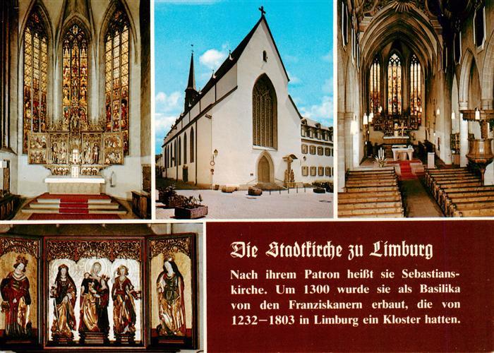 Limburg  Lahn Stadtkirche Inneres Wandbilder