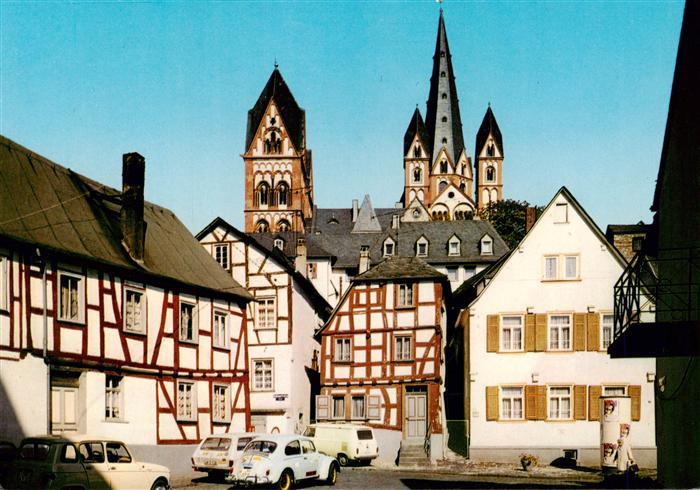 Limburg  Lahn Rossmarkt und Dom Altstadt Fachwerkhaeuser