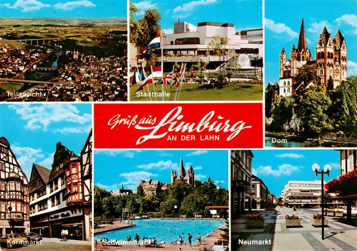 Limburg  Lahn Teilansicht Stadthalle Dom Kornmarkt Schwimmbad Neumarkt