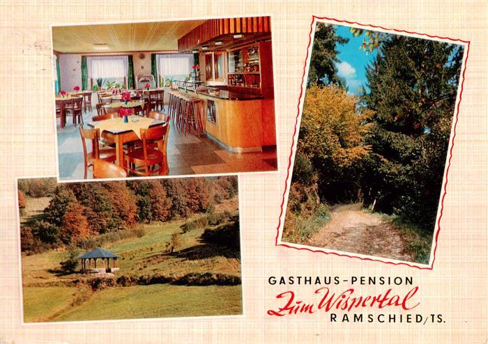 Ramschied Gasthaus Pension Zum Wispertal Gastraum Bar Pavillon Waldpartie