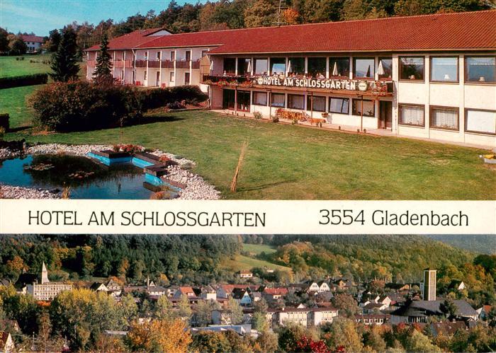 Gladenbach Hessen Hotel am Schlossgarten Parkanlagen Stadtpanorama