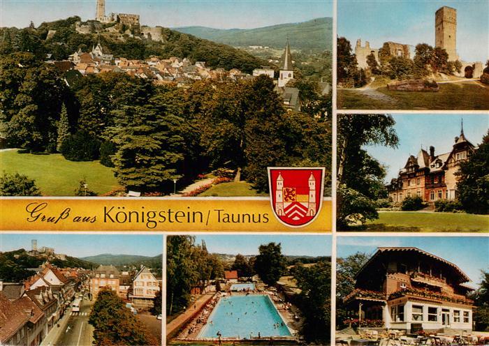 Koenigstein  Taunus Panorama Burgruine Ortspartien Schwimmbad Hotel