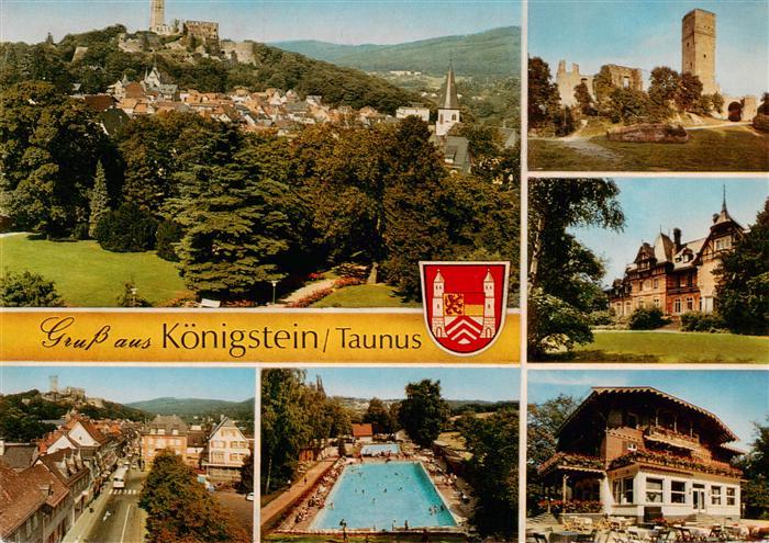 Koenigstein  Taunus Panorama Burgruine Ortspartien Schwimmbad Hotel