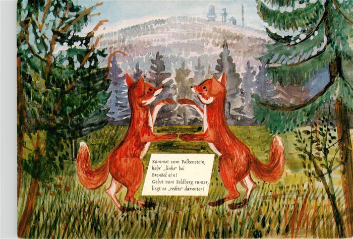 Falkenstein Taunus Waldcafe und Restaurant Fuchstanz Illustration