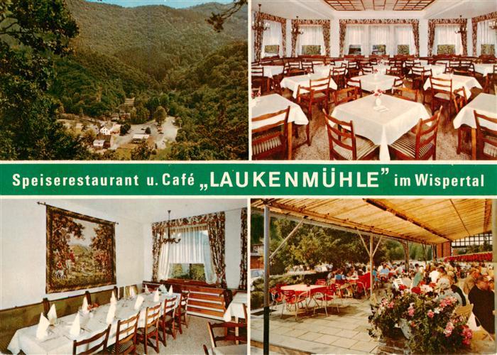 Lorch Rheingau Restaurant Cafe Laukenmuehle im Wispertal Gastraeume Terrasse